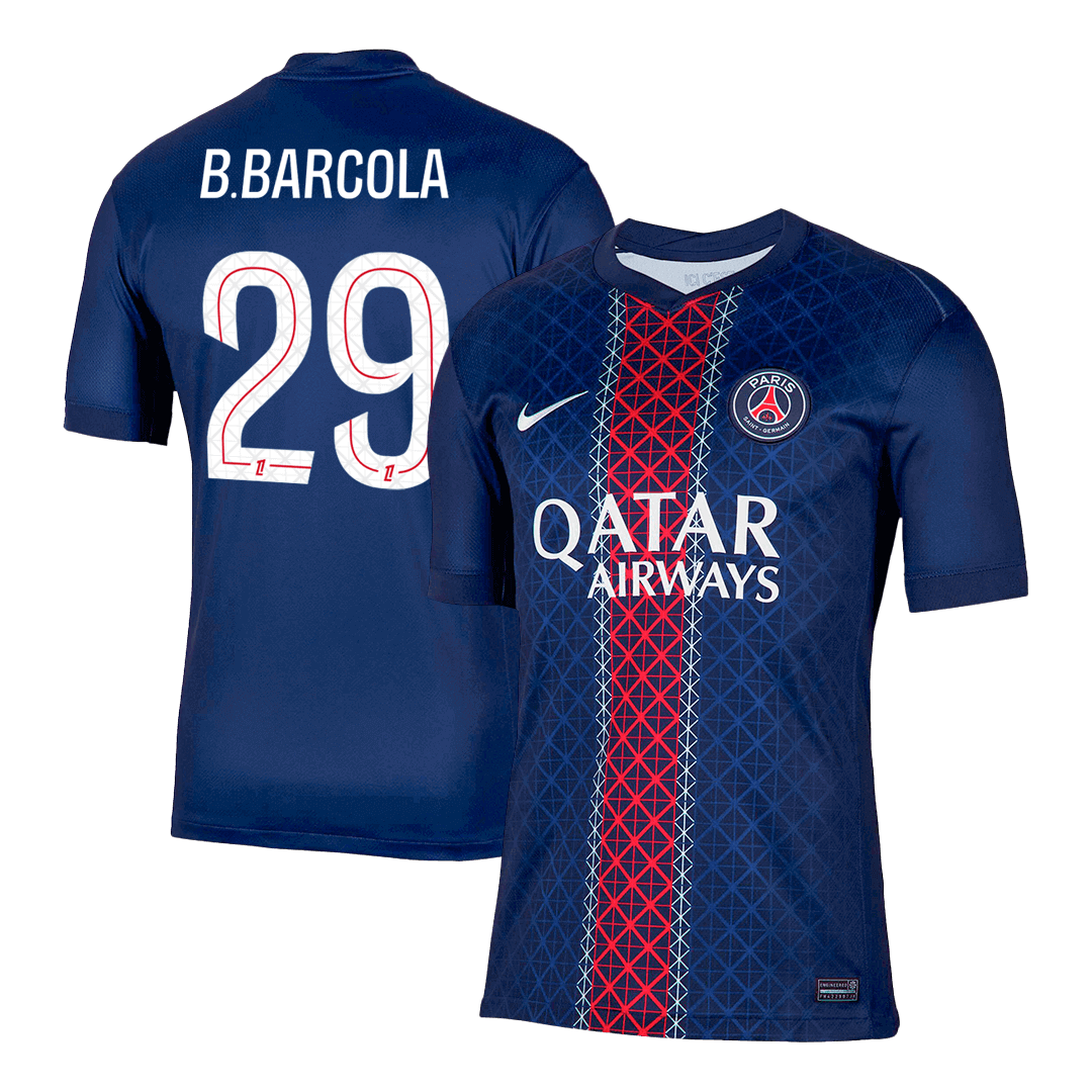 B.BARCOLA #29 PSG Home Football Shirt 2025/26 Navy