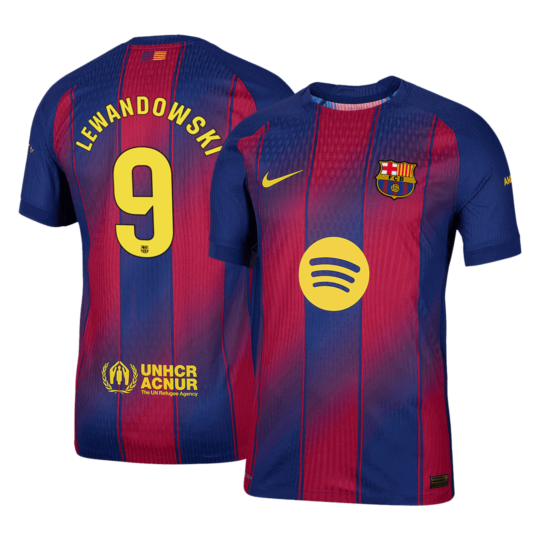 Player Version LEWANDOWSKI #9 Barcelona Home Football Shirt 2025/26 Red&Blue