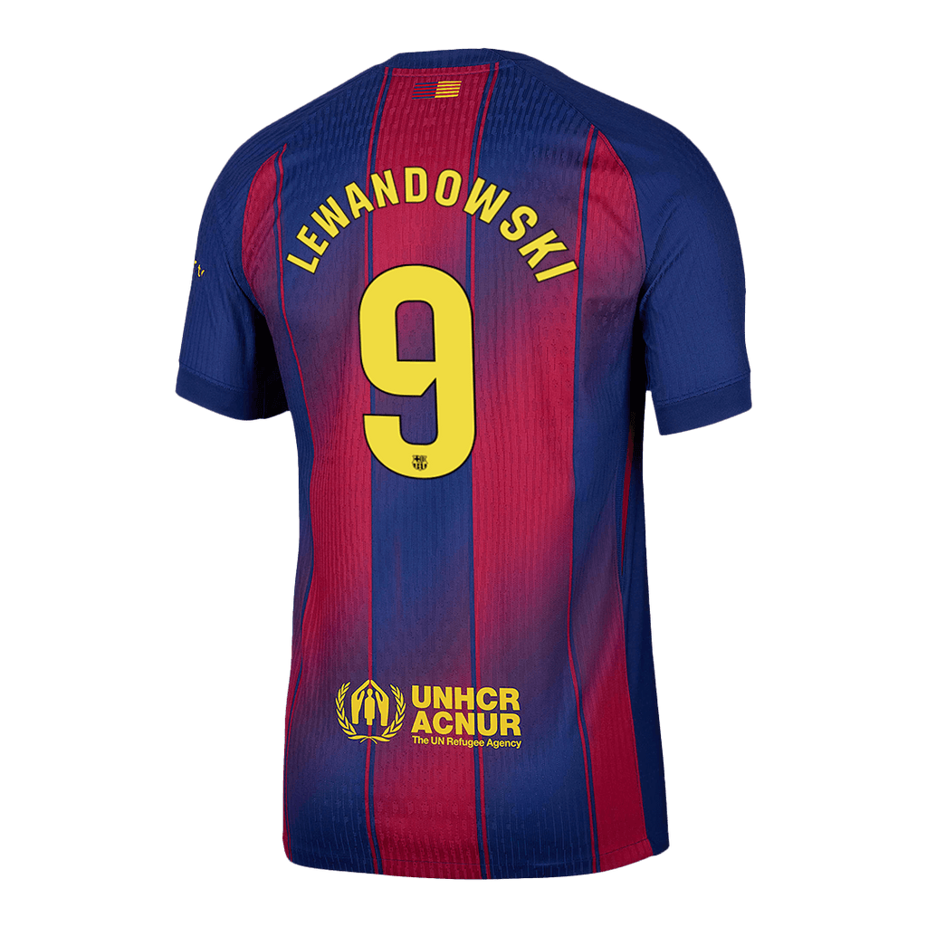 Player Version LEWANDOWSKI #9 Barcelona Home Football Shirt 2025/26 Red&Blue