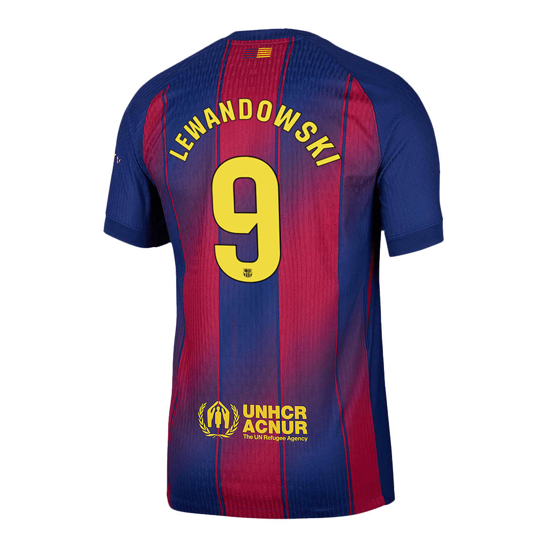 Player Version LEWANDOWSKI #9 Barcelona Home Football Shirt 2025/26 Red&Blue