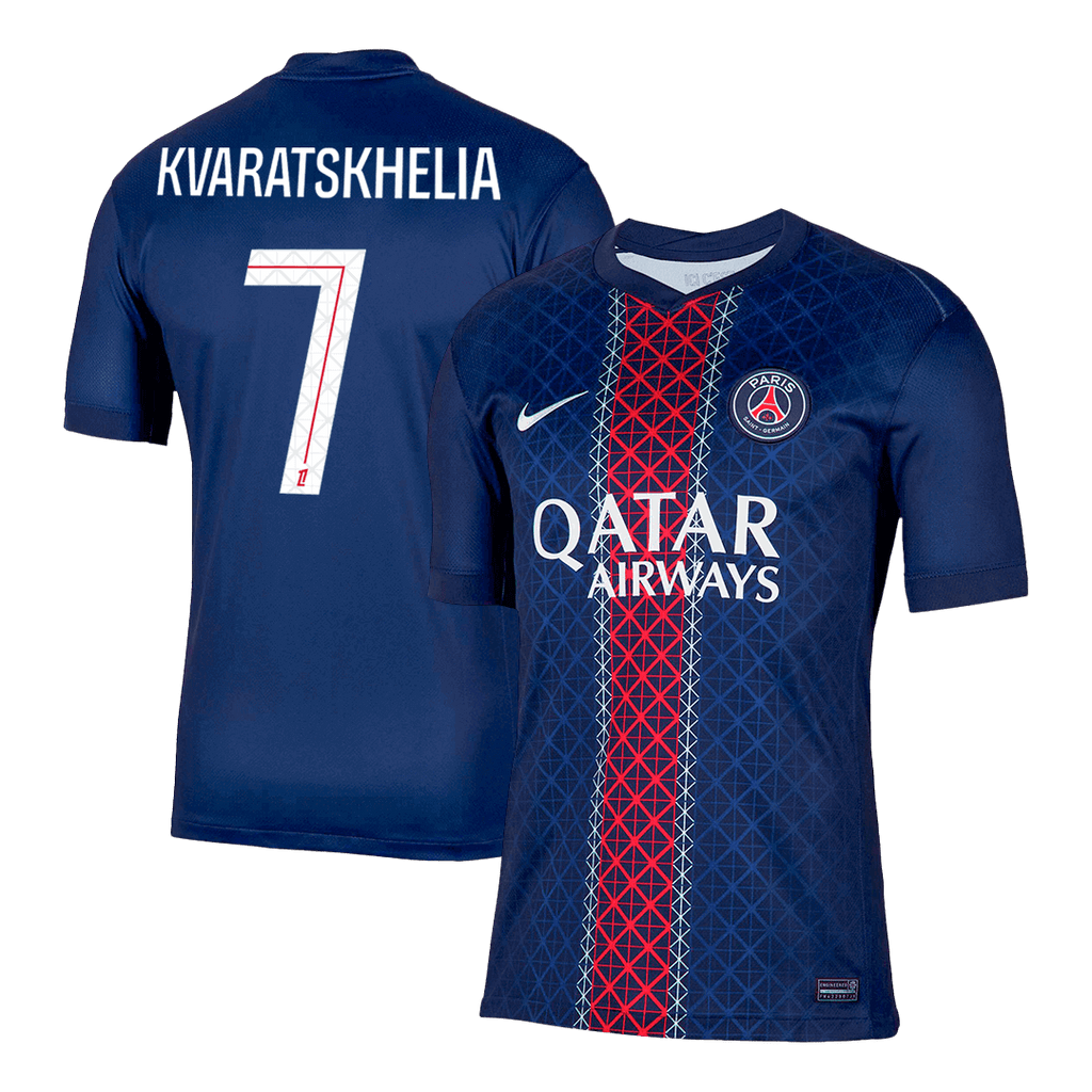 KVARATSKHELIA #7 PSG Home Football Shirt 2025/26 Navy
