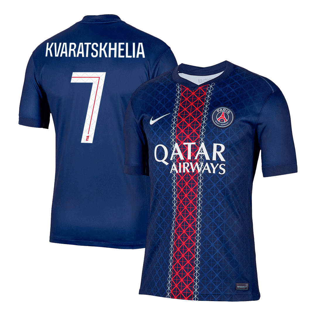 KVARATSKHELIA #7 PSG Home Football Shirt 2025/26 Navy