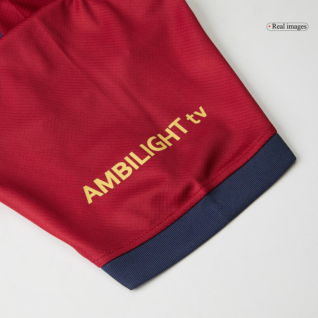 RAPHINHA #11 Barcelona Home Football Shirt 2024/25 Red&Blue - UCL (Spotify Logo Without Text)