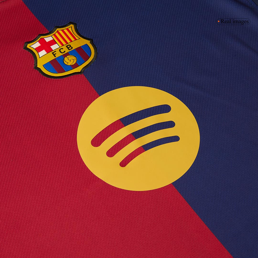 RAPHINHA #11 Barcelona Home Football Shirt 2024/25 Red&Blue - UCL (Spotify Logo Without Text)