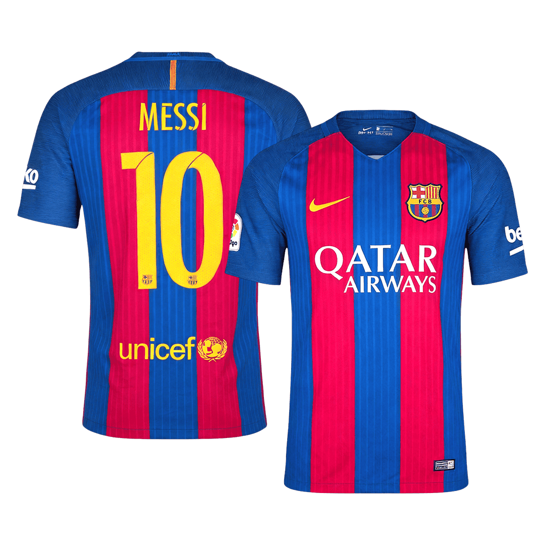 MESSI #10 Retro 2016/17 Barcelona Home Soccer Jersey Red&Blue