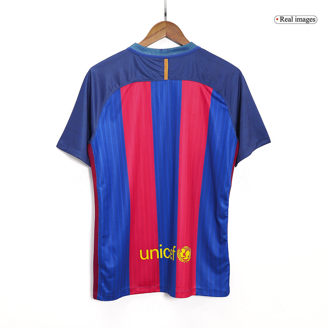 MESSI #10 Retro 2016/17 Barcelona Home Soccer Jersey Red&Blue