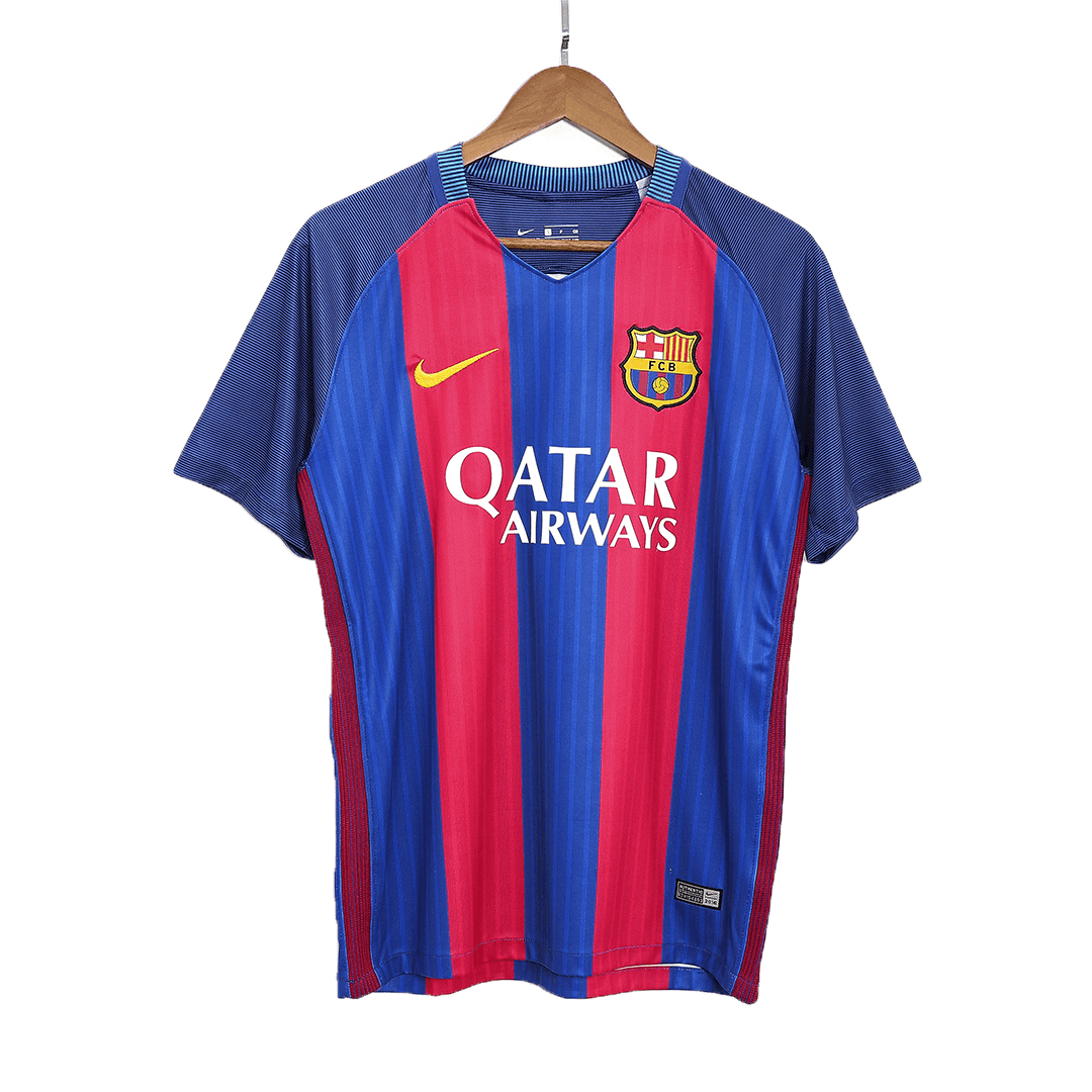 MESSI #10 Retro 2016/17 Barcelona Home Soccer Jersey Red&Blue