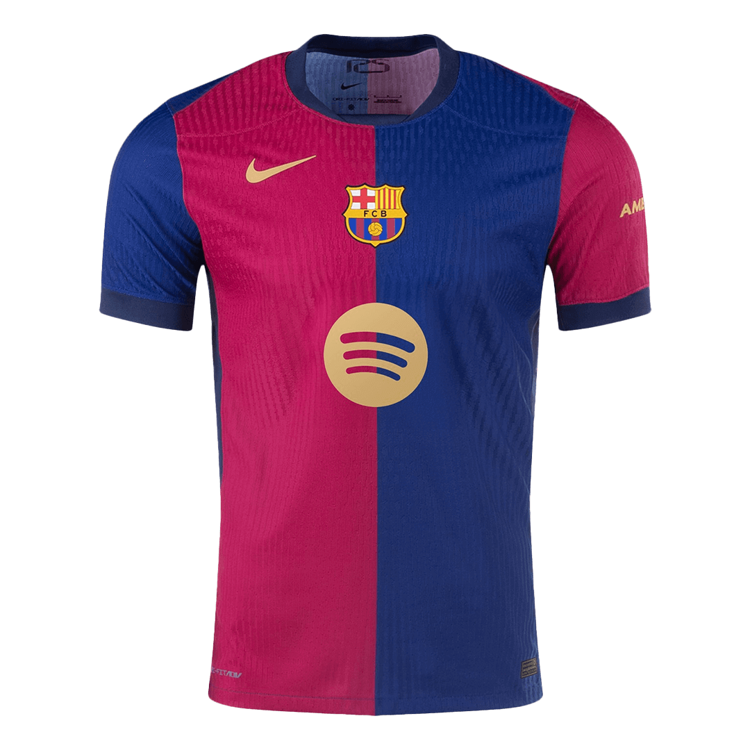 Player Version LEWANDOWSKI #9 Barcelona Home Football Shirt 2024/25 - Spotify Logo Without Text