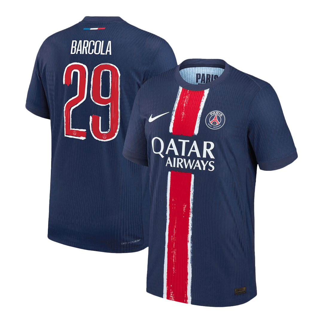 Player Version BARCOLA #29 PSG Home Football Shirt 2024/25 Navy - UCL