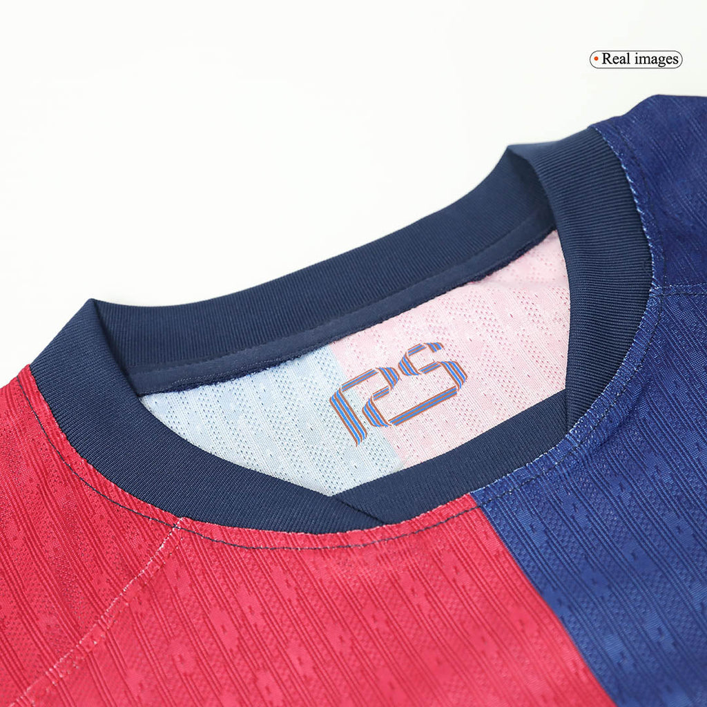 RAPHINHA #11 Player Version Barcelona Home Football Shirt 2024/25 Red&Blue - UCL (Spotify Logo Without Text)