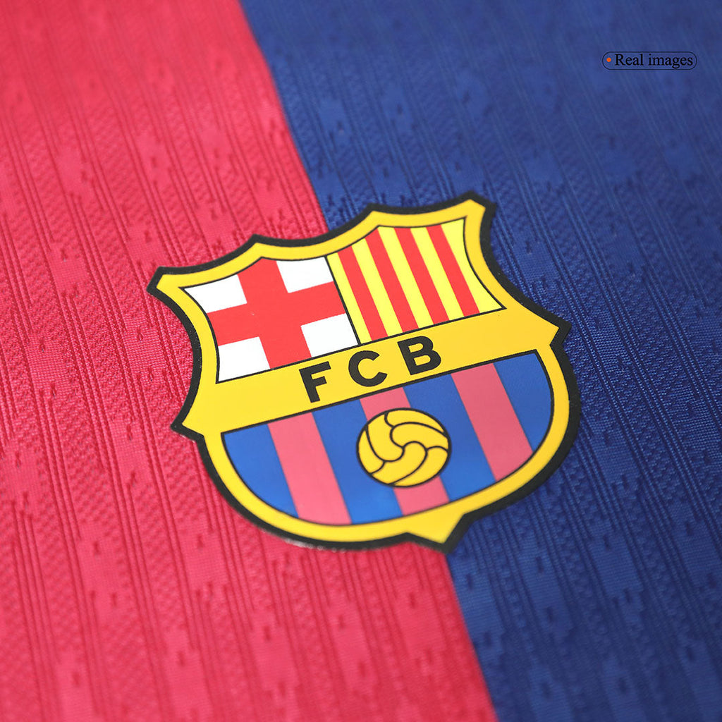 RAPHINHA #11 Player Version Barcelona Home Football Shirt 2024/25 Red&Blue - UCL (Spotify Logo Without Text)