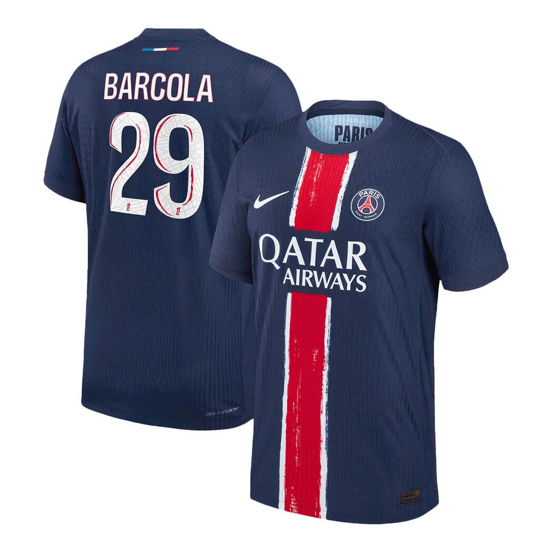 Player Version BARCOLA #29 PSG Home Football Shirt 2024/25 Navy