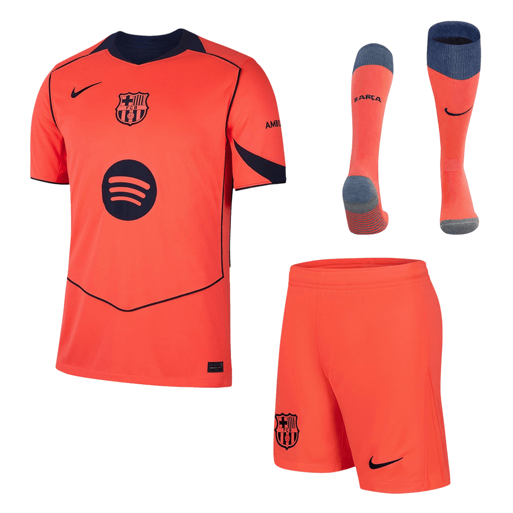 Barcelona Third Away Football Shirt Kit(Jersey+Shorts+Socks) 2025/26