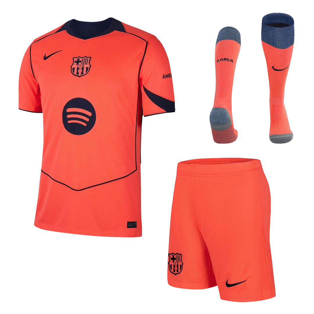 Barcelona Third Away Football Shirt Kit(Jersey+Shorts+Socks) 2025/26