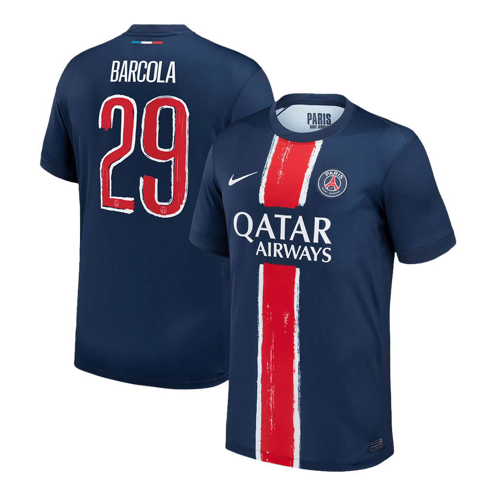 BARCOLA #29 PSG Home Football Shirt 2024/25 Navy - UCL