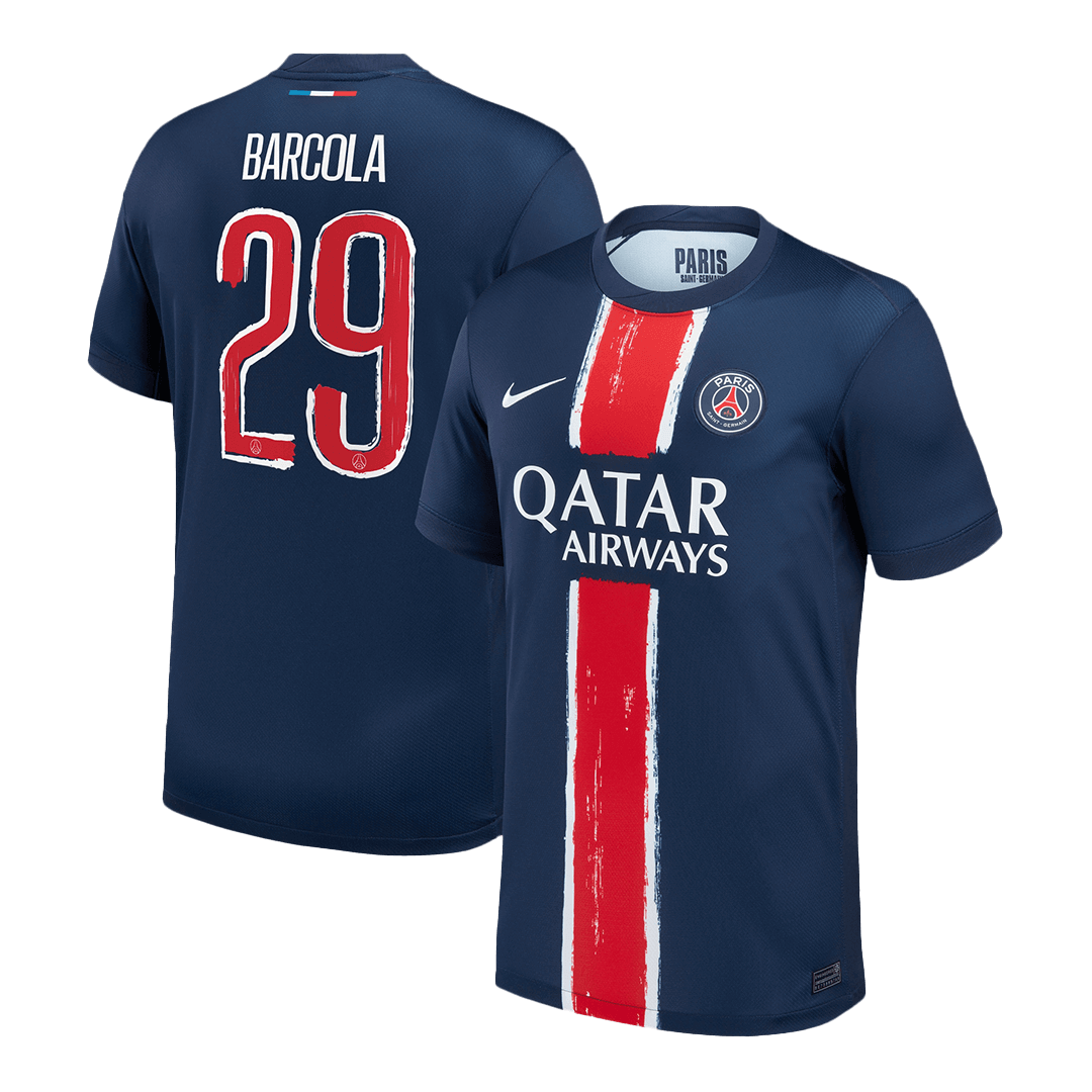 BARCOLA #29 PSG Home Football Shirt 2024/25 Navy - UCL