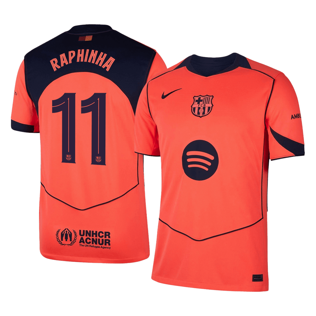 RAPHINHA #11 Barcelona Third Away Football Shirt 2025/26—UCL