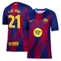 F.DE JONG #21 Barcelona Home Football Shirt 2025/26 Red&Blue - UCL