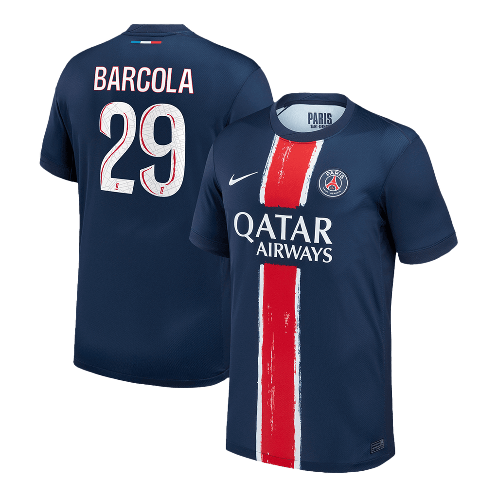 BARCOLA #29 PSG Home Football Shirt 2024/25 Navy