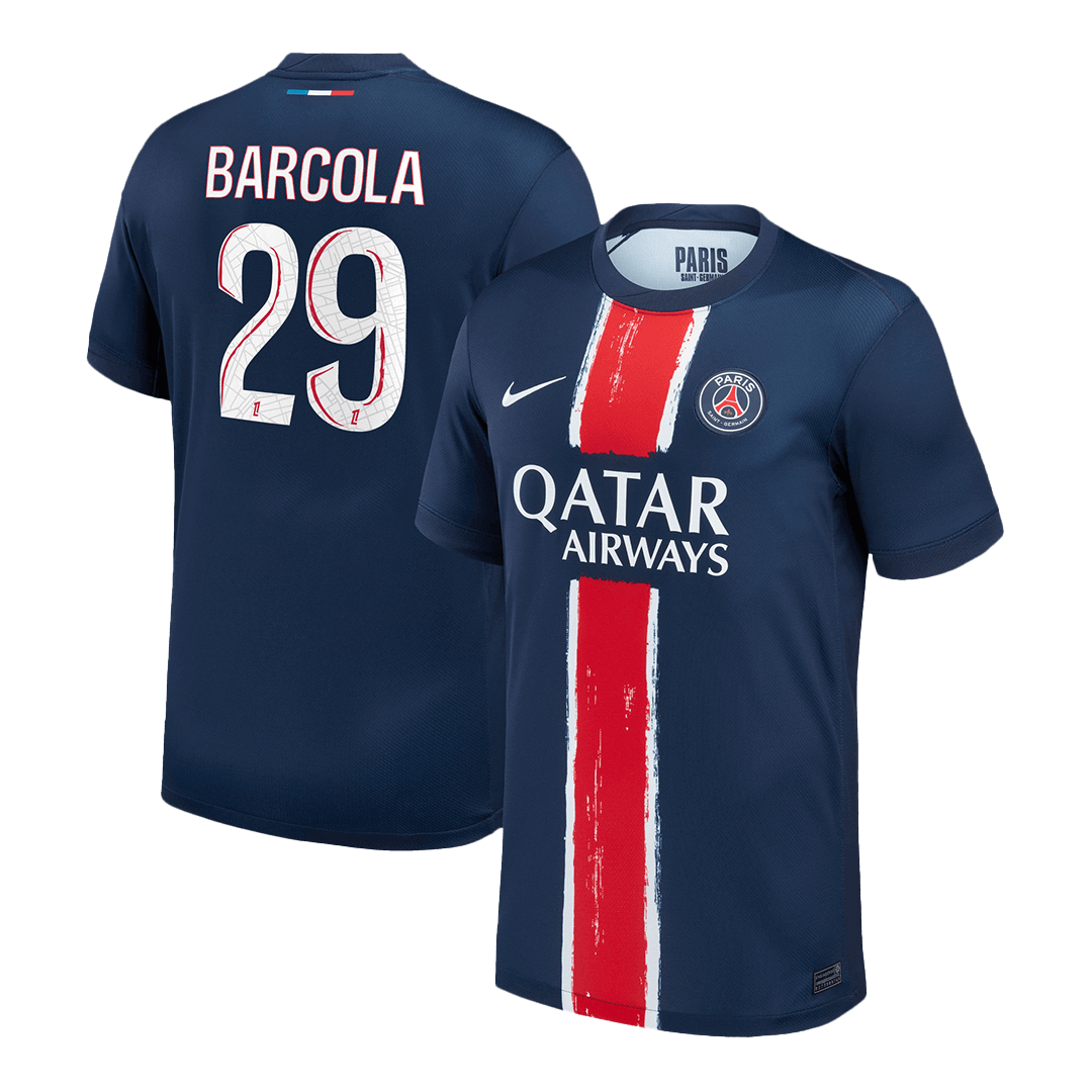 BARCOLA #29 PSG Home Football Shirt 2024/25 Navy
