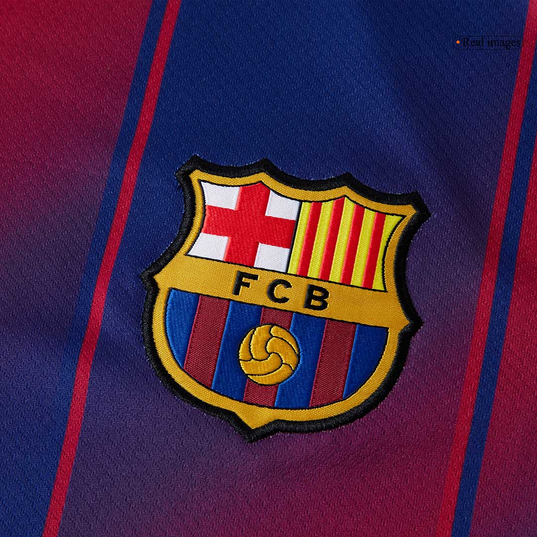 F.DE JONG #21 Barcelona Home Football Shirt 2025/26 Red&Blue - UCL