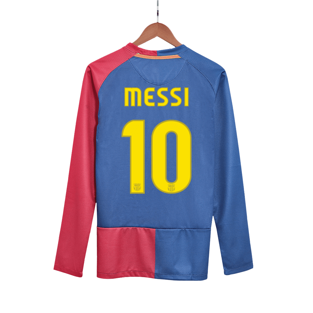 Retro MESSI #10 2008/09 Barcelona Home Long Sleeve Football Shirt - UCL Final