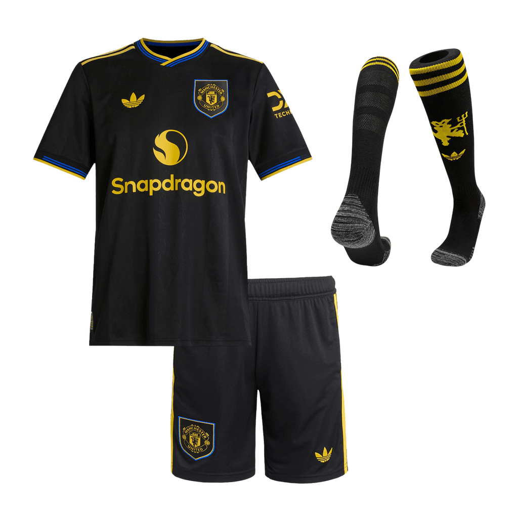 Kid's Manchester United Third Away Football Shirt Kit(Jersey+Shorts+Socks) 2025/26