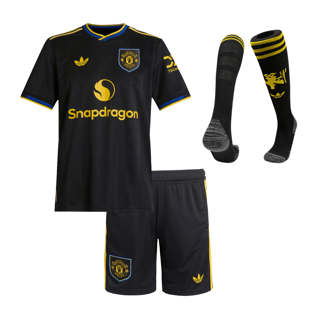 Kid's Manchester United Third Away Football Shirt Kit(Jersey+Shorts+Socks) 2025/26