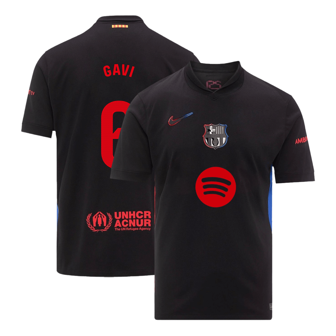 GAVI #6 Barcelona Away Football Shirt 2024/25  - Spotify Logo Without Text