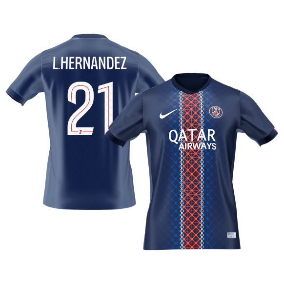 L.HERNANDEZ #21 PSG Home Football Shirt 2025/26