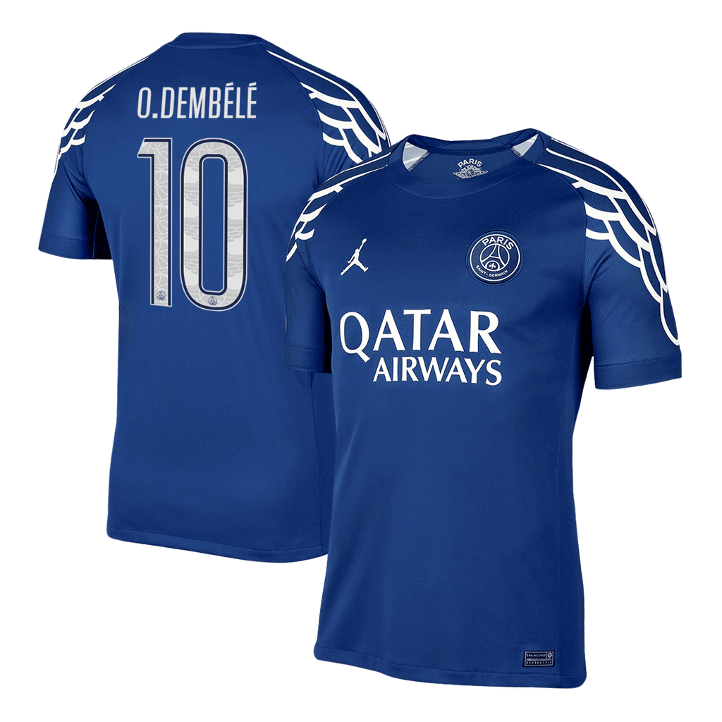 O.DEMBÉLÉ  #10 PSG Fourth Away Football Shirt 2024/25 Navy - UCL