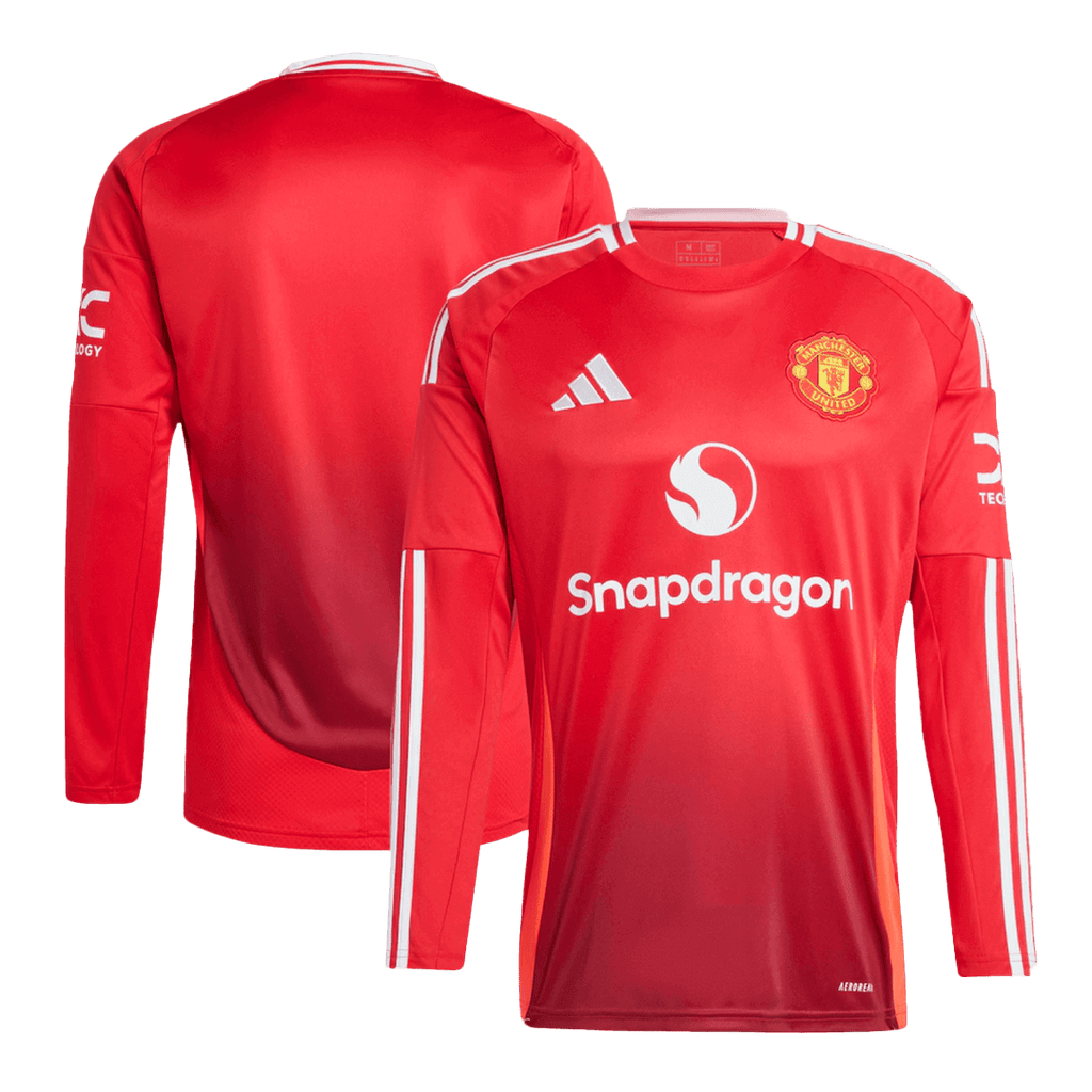 Manchester United Home Long Sleeve Football Shirt 2024/25
