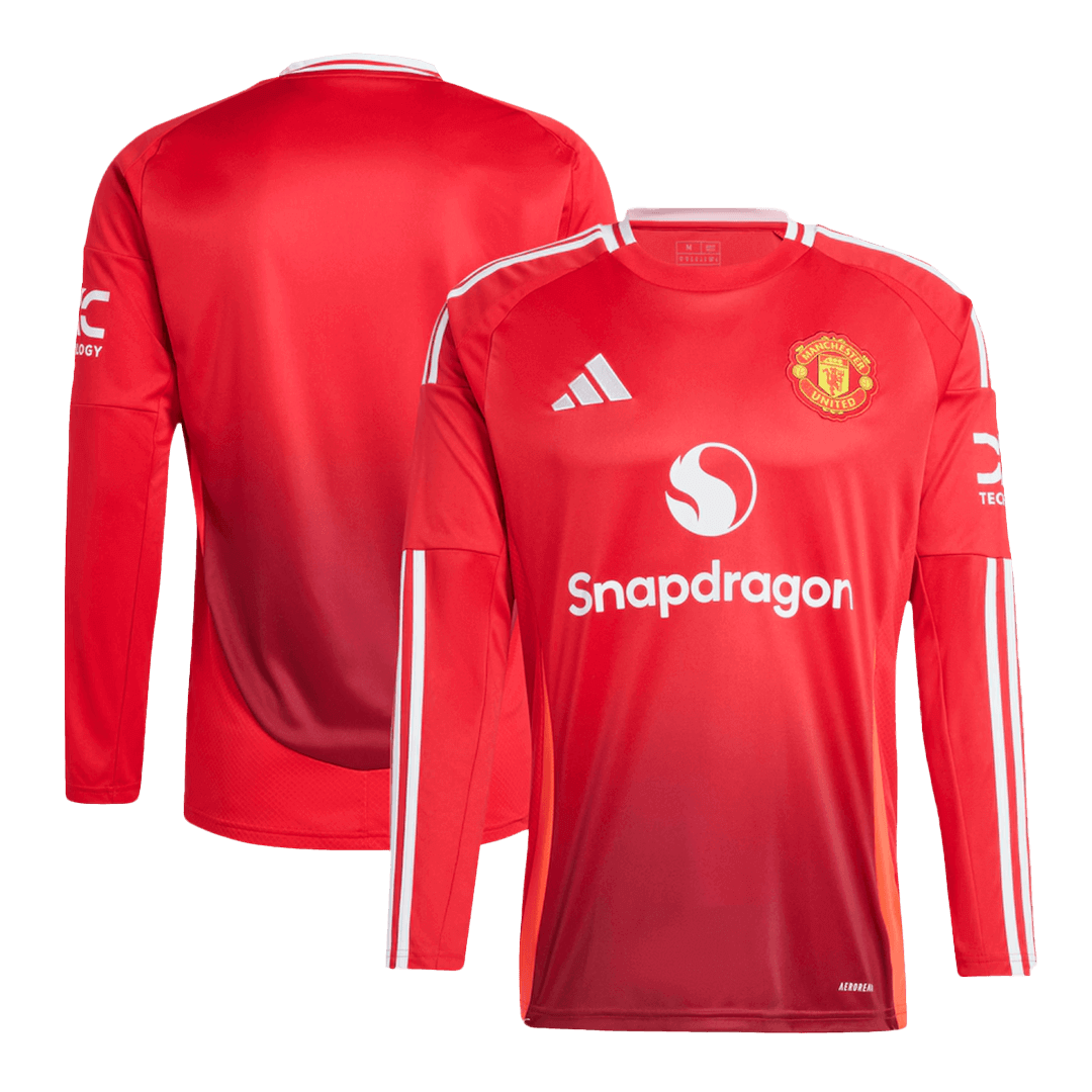 Manchester United Home Long Sleeve Football Shirt 2024/25