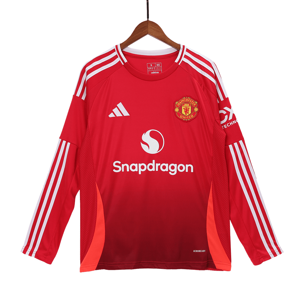 Manchester United Home Long Sleeve Football Shirt 2024/25