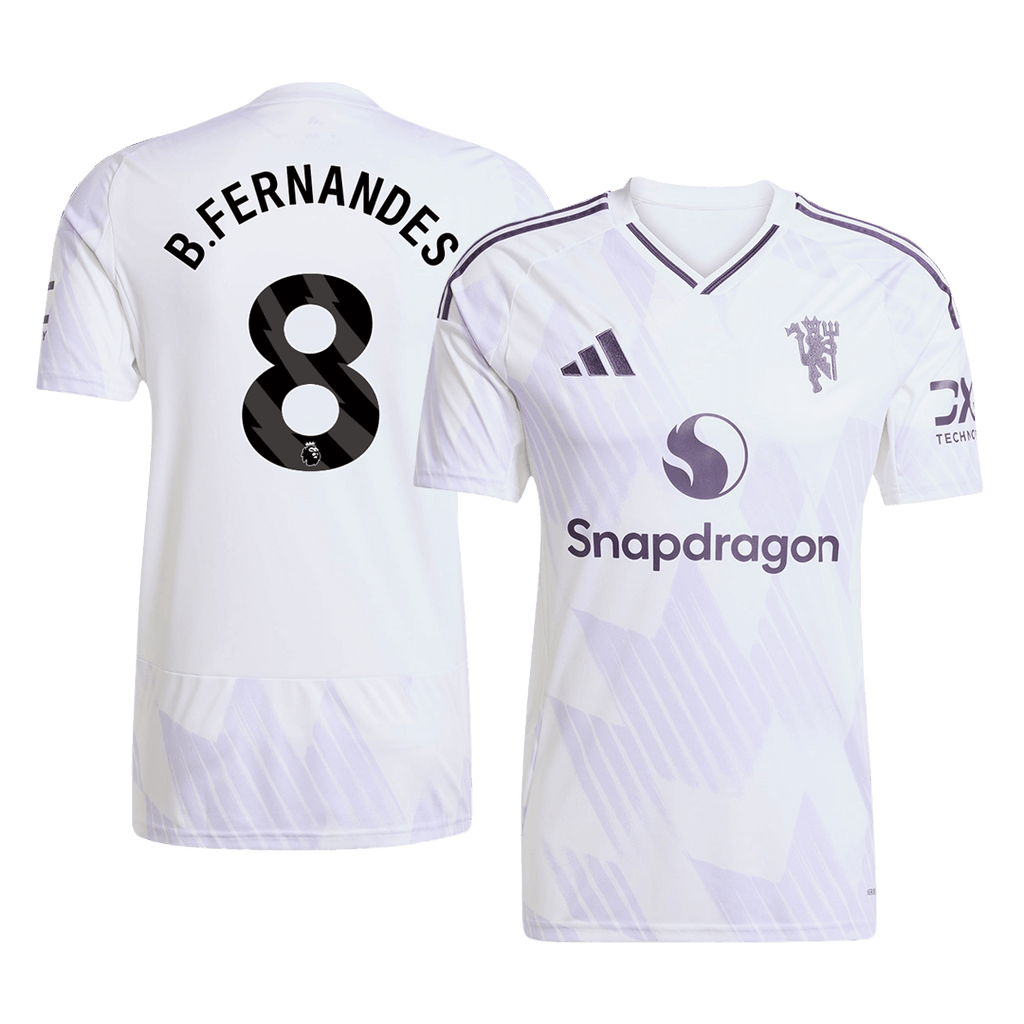 B.FERNANDES #8 Manchester United Away Football Shirt 2025/26 White