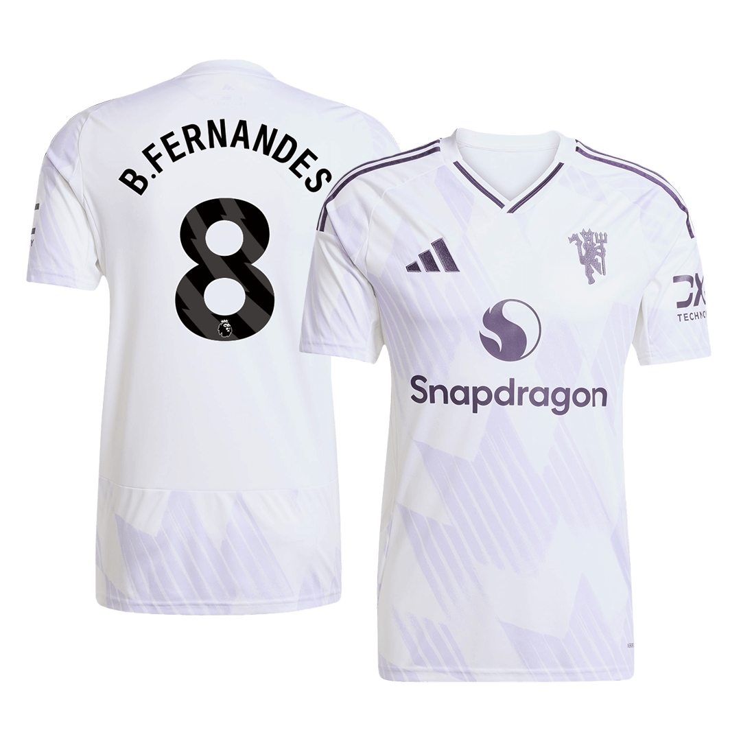 B.FERNANDES #8 Manchester United Away Football Shirt 2025/26 White