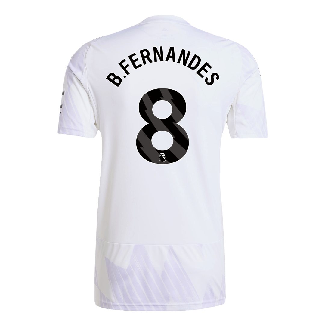 B.FERNANDES #8 Manchester United Away Football Shirt 2025/26 White