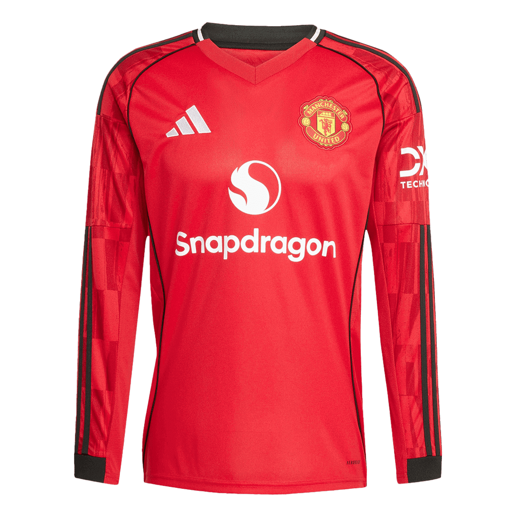 Manchester United Home Long Sleeve Football Shirt 2025/26 Red