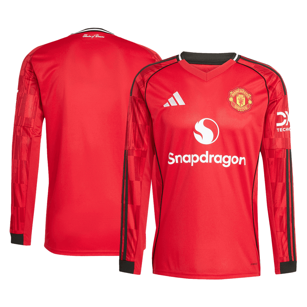 Manchester United Home Long Sleeve Football Shirt 2025/26 Red