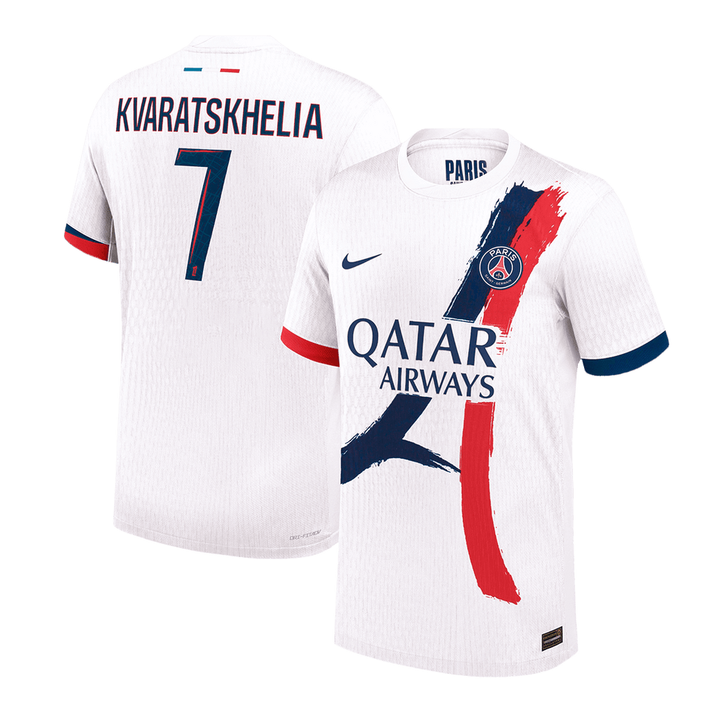 Player Version KVARATSKHELIA #7 PSG Away Football Shirt 2024/25 White