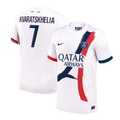 Player Version KVARATSKHELIA #7 PSG Away Football Shirt 2024/25 White
