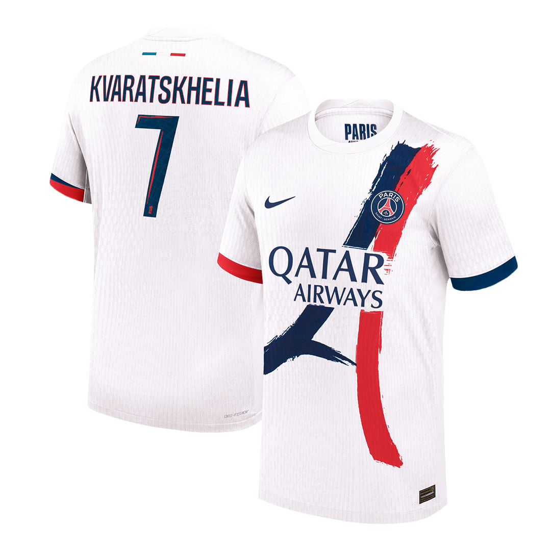Player Version KVARATSKHELIA #7 PSG Away Football Shirt 2024/25 White