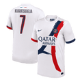 KVARATSKHELIA #7 PSG Away Football Shirt 2024/25 White - UCL