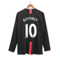 Retro ROONEY #10 2007/08 Manchester United Away Long Sleeve Football Shirt