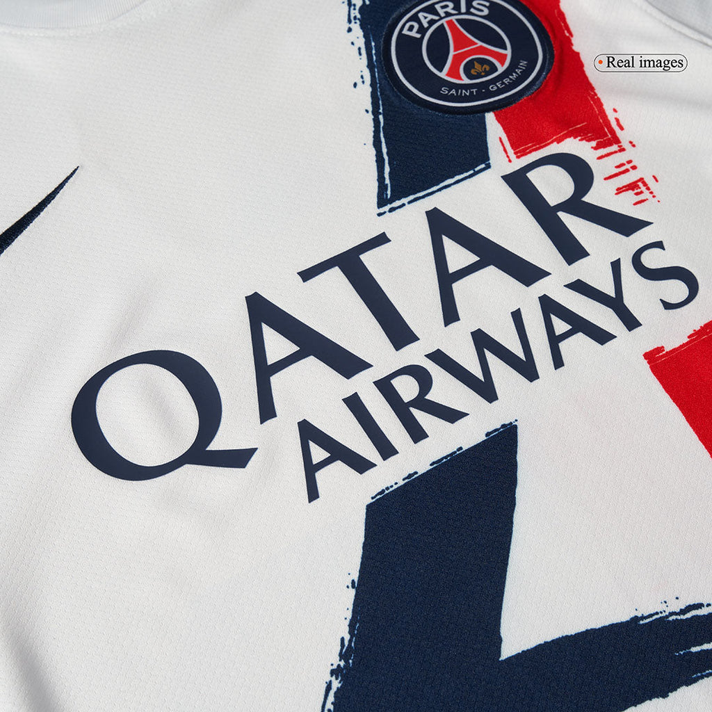 KVARATSKHELIA #7 PSG Away Football Shirt 2024/25 White - UCL