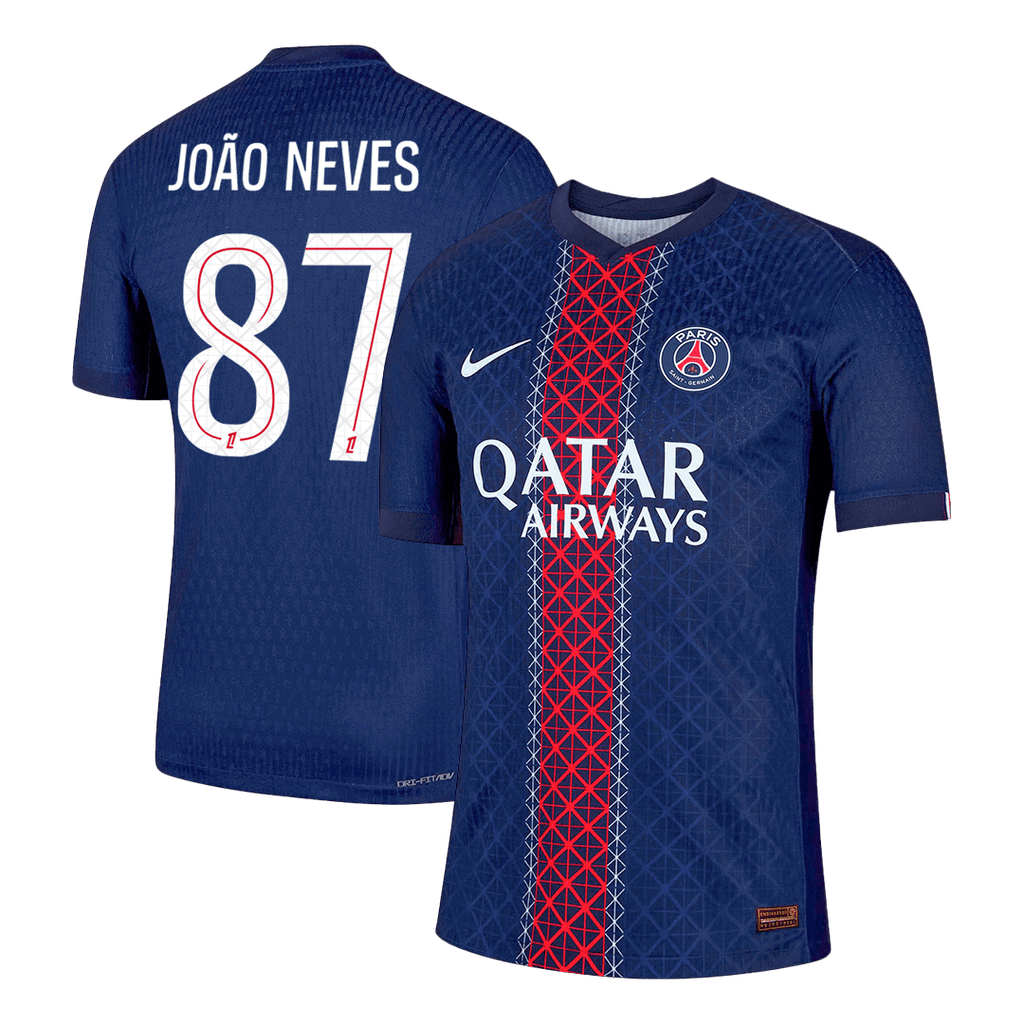 Player Version JOÃO NEVES #87 PSG Home Football Shirt 2025/26