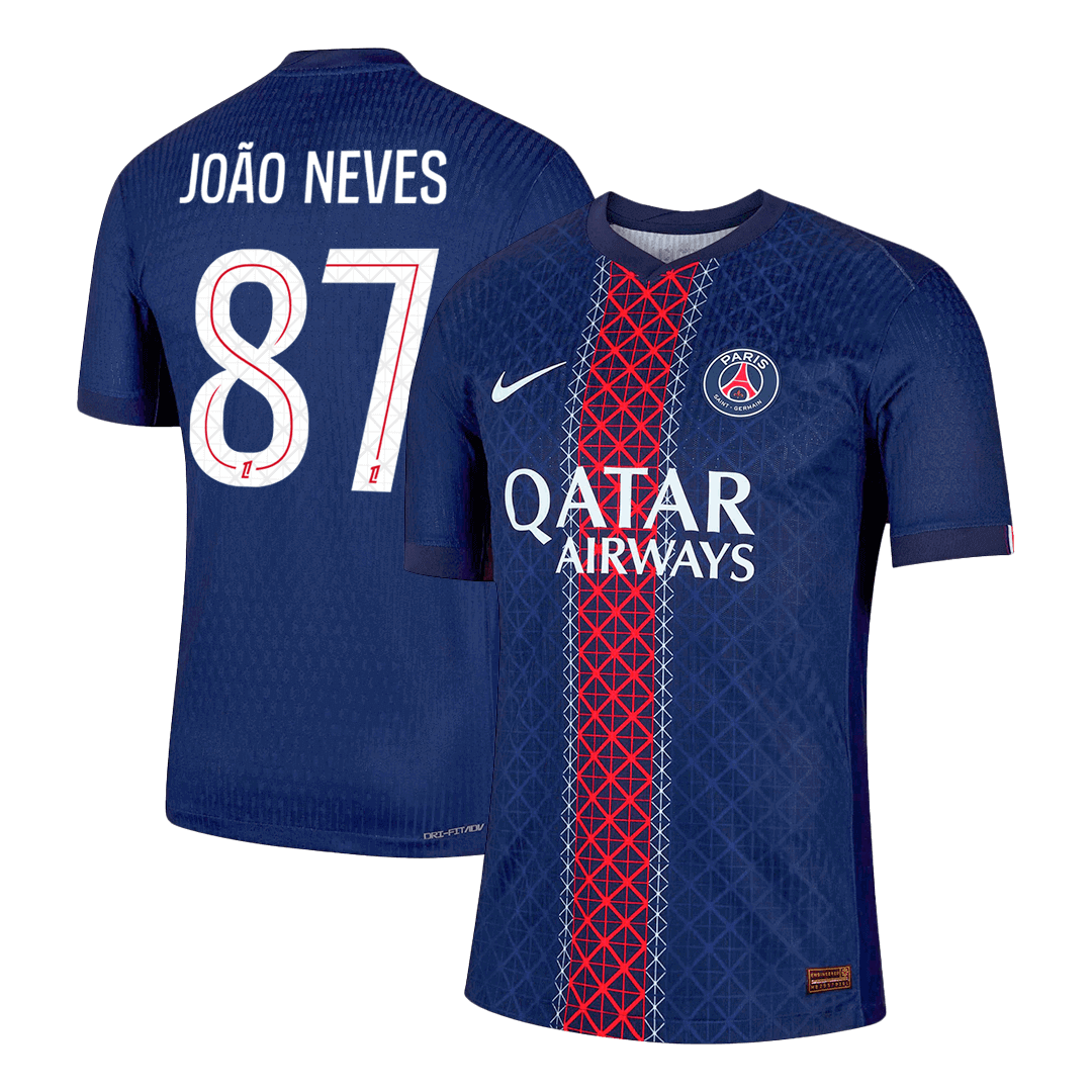 Player Version JOÃO NEVES #87 PSG Home Football Shirt 2025/26