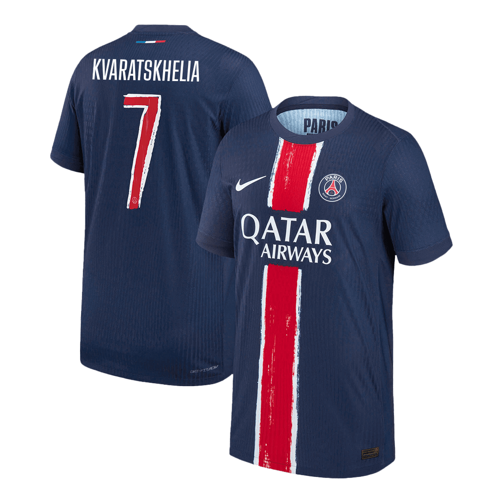 Player Version KVARATSKHELIA #7 PSG Home Football Shirt 2024/25 Navy - UCL