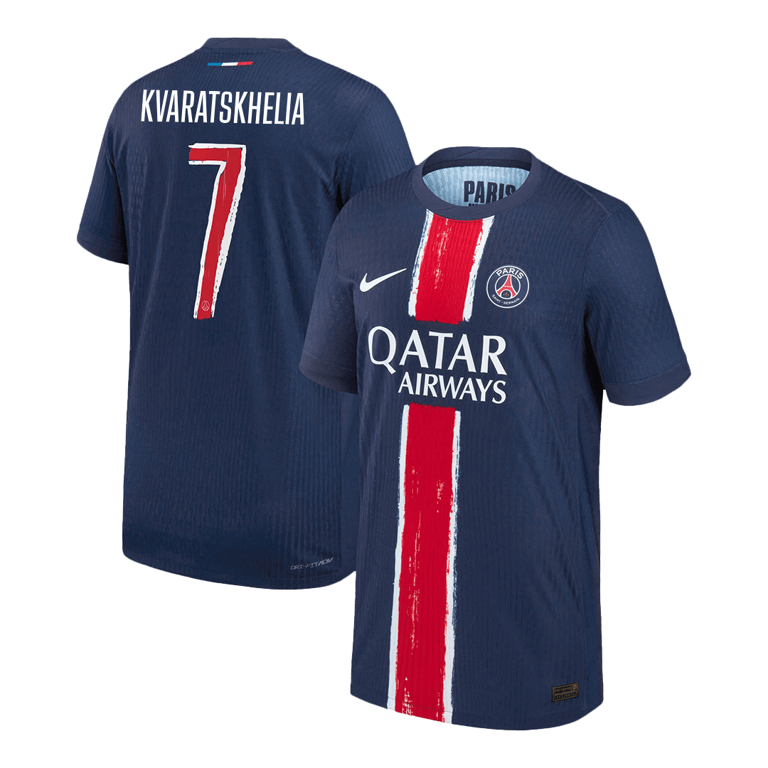 Player Version KVARATSKHELIA #7 PSG Home Football Shirt 2024/25 Navy - UCL