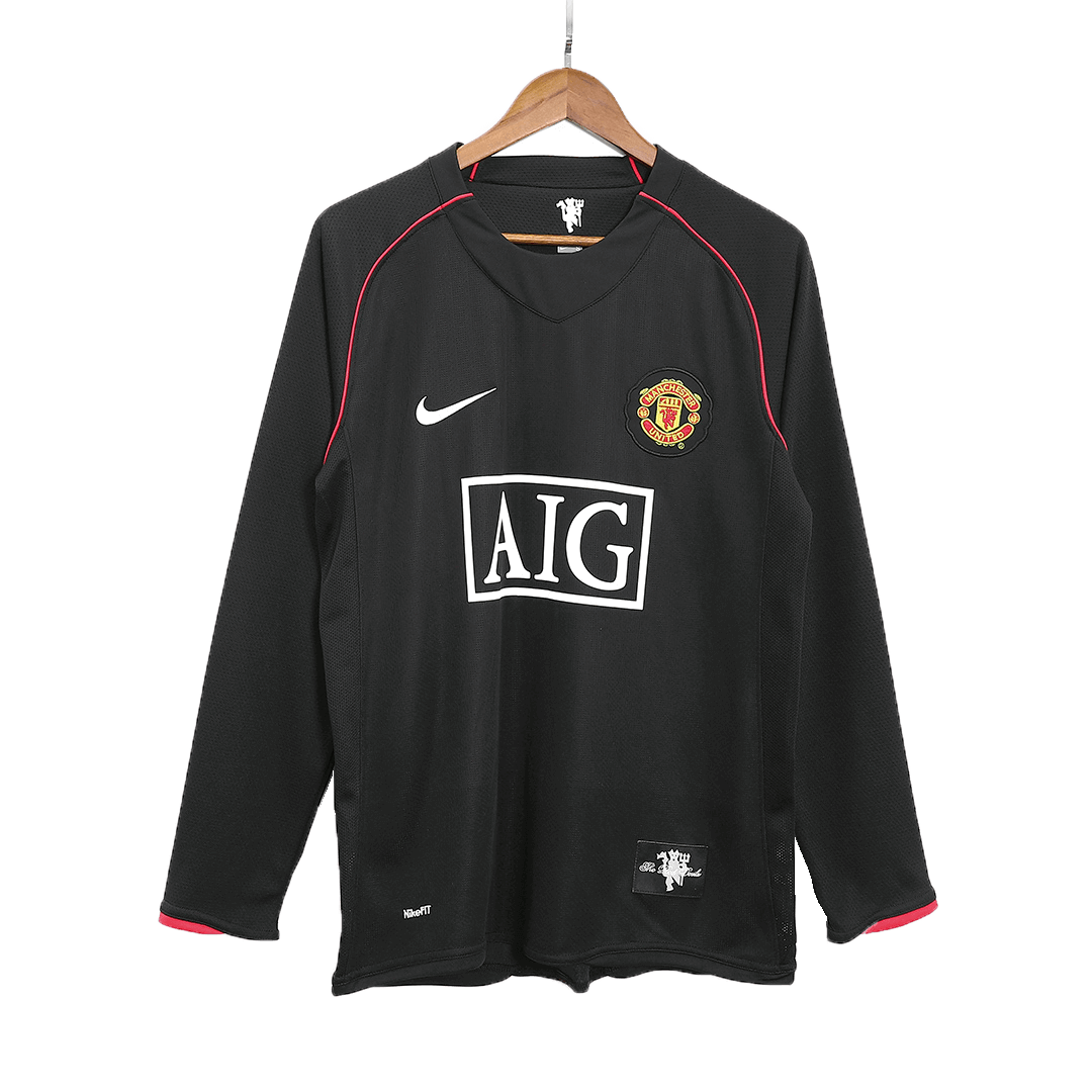 Retro ROONEY #10 2007/08 Manchester United Away Long Sleeve Football Shirt